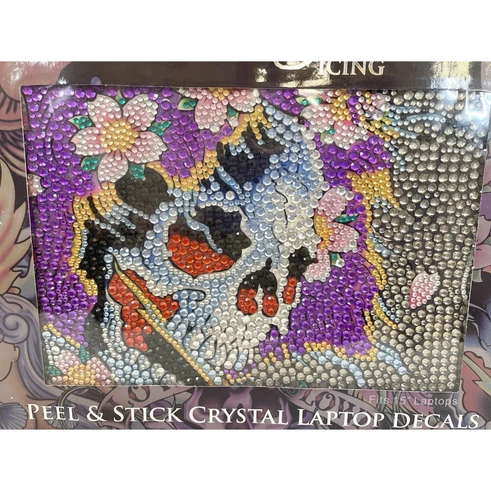 New Ed Hardy Icing  Peel & Stick Crystal Laptop Decal Fits 15